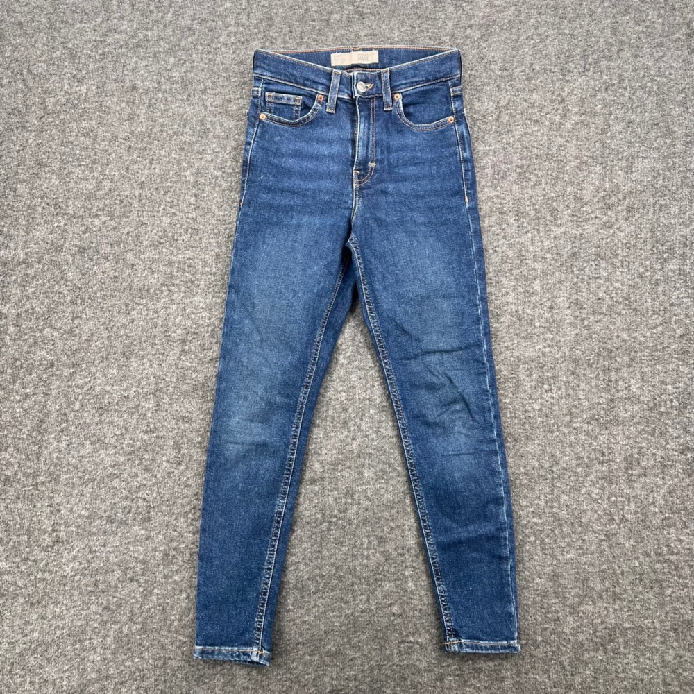 Topshop Moto Jamie Petite High Rise Skinny Jeans Dark Wash 24 Casual Preppy Crop